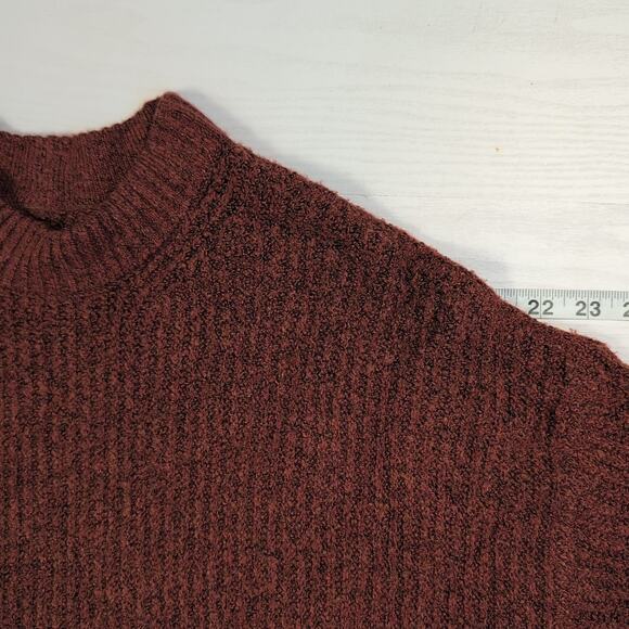 American Eagle Sweater Women’s Small Maroon Textured Knit Long Sleeve Pullover - Picture 5 of 11